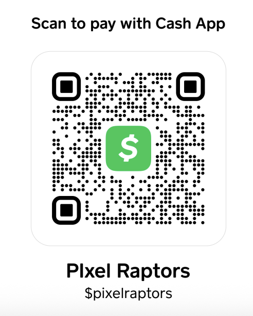 Pixel Raptors Cash App QR Ccode